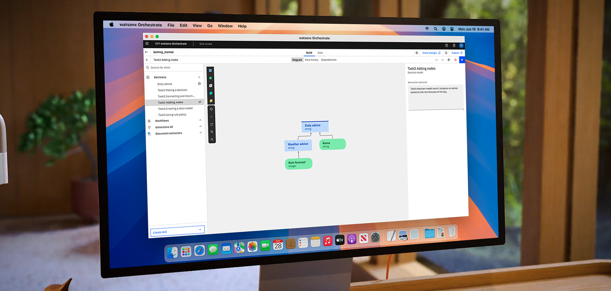 watsonx Orchestrate Skill Studio, desktop mockup
